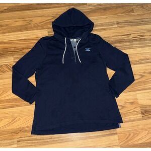 LL Bean Rugby Hoodie Women XLHenley Pullover Sweatshirt Terry Soft Cotton Stripe